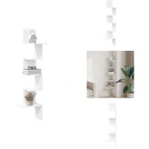 Tagère d'angle murale blanc 32x32x127,5 cm bois d'ingénierie - Étagère D'angle Murale - Étagères D'angle Murales - Étagère Murale - Étagère D'angle