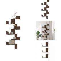 Tagère d'angle murale chêne marron 45x45x147cm bois ingénierie - Étagère D'angle Murale - Étagères D'angle Murales - Étagère D'angle - Étagère Murale