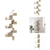 Tagère d'angle murale chêne sonoma 45x45x147cm bois ingénierie - Étagère D'angle Murale - Étagères D'angle Murales - Étagère D'angle - Étagère Murale