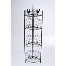 Etagère d'angle pliable en fer Marie Noir