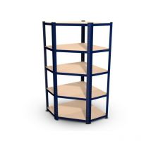 Eurospen - tagère d'angle polyvalente en métal - Charge lourde Max 750kg - 180 x 90 x 45 cm - Bleu