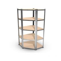 Étagère d'angle polyvalente en métal - Charge lourde Max 750kg - 180 x 90 x 45 cm - Gris