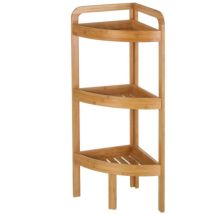 Étagère D'Angle Pour Wc Ou Salle De Bain En Bambou