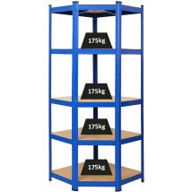 Proregal-preis-/leistungssieger - Etagère d'angle ragnar HxLxP 180x70x40cm Charge totale de 875kg Bleu Étagère de cave, étagère enfichable - Blau