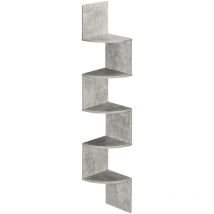 Etagère d'angle zig-zag benoni gris béton ciré