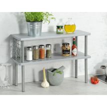 Étagère de cuisine à 2 niveaux, MDF, FSC, blanc