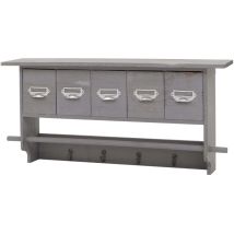 Étagère De Cuisine Hhg-355, Étagère De Ménage, Vintage Avec 5 Tiroirs, 32x65x13cm, Shabby Look, Gris