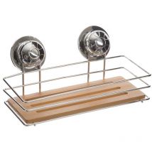Tagère rectangulaire chrome en métal et bambou - 5five