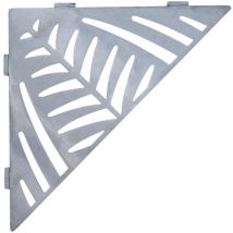 U-tile - Etagère de douche en acier inox 28,7 x 28,7 cm x 2 mm - Triangulaire design Jungle - fixation sans perçage