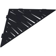 Etagère de douche en acier inox noir 28,7 x 28,7 cm x 2 mm - Triangulaire design Tiger - fixation sans perçage
