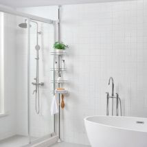 [neu.haus] - tagère de douche télescopique Haapavesi acier inoxydable 90 - 300 cm chrome