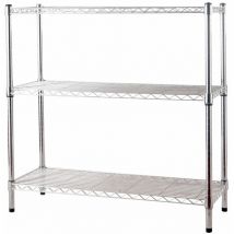 Brixo - tagère de kit en acier chromé avec pieds réglables pour la maison et le bureau 3 ou 5 étagères 3 ripiani 90x35xH90 cm