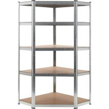 Inlife Étagère de rangement Argenté 90x90x180 cm Acier et mdf - Argent