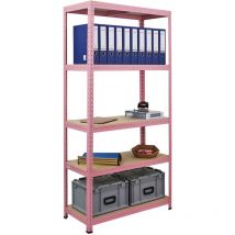 Proregal-regale Günstig Kaufen - tagère de Rangement Bibliothèque pink lady HxLxP 180x90x40cm Capacité de charge 175kg 5 Niveaux Pink