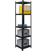Proregal-preis-/leistungssieger - tagère de Rangement Bibliothèque Ragnar HxLxP 180x45x45cm Capacité de charge 100kg Noir mat