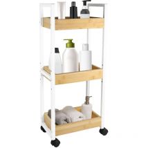 Tagère de rangement de salle de bain à 3 niveaux, étagère roulante, chariot, étagère sur pied, étagère de salle de bain, chariot de cuisine avec