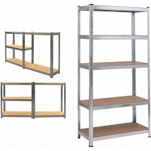 Étagère de rangement en acier galvanisé - 200 x 100 x 50 cm, Galvanisé - Charge maximale : 875 kg