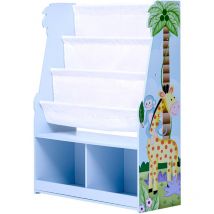 Teamson Kids - Etagère de rangement enfant garçon en bois Sunny Safari bleu Fantasy Fields TD-13410SS