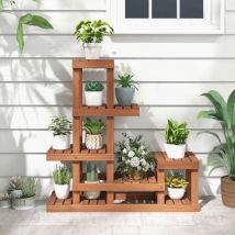 Design In - tagère de rangement Étagère à Fleurs Bois Échelle 6 Tablettes Résistant Intempéries Jardin Balcon CW71337