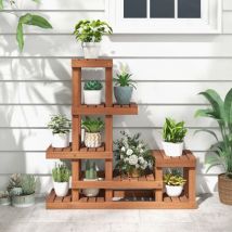 Tagère de rangement, Étagère à Fleurs Bois Échelle 6 Tablettes Résistant Intempéries Jardin Balcon CW7539 Maison Chic