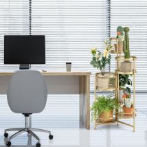 Design In - tagère de rangement Étagère à Fleurs Pliable Métal 6 Tablettes Angle Réglable Intérieur Extérieur CW42272