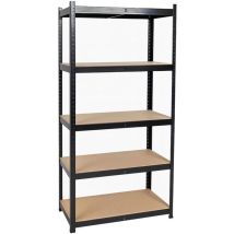 Etagère De Rangement Noire 90 X 40cm X H180cm - Rayonnage Métal Haute Qualité 5 Plateaux Charges Lourdes 1500kg Intec