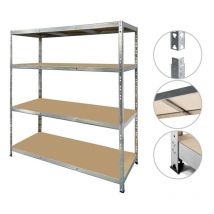 Eurospen - Etagère de rangement modulable et polyvalente pour atelier, garage cave ...Charges Lourdes -180x150x40cm - Gris