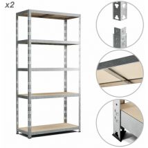 Eurospen - Lot de 2 Etagères de rangement modulables et polyvalentes pour atelier, garage, cave... Charge Lourde max 875kg x2