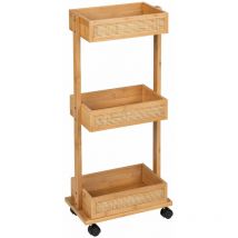 Wenko - tagère de salle de bain allegre bamboo, mobile, 3 étagères
