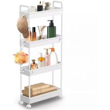 Étagère de salle de bain Étagère sur pied Étagère de ménage Étagère de salle de bain Cuisine Cave 4 étagères Amovible