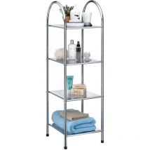 Etagère de salle de bain SECA avec 4 tablettes, en métal chromé