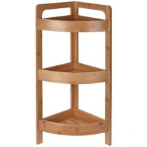 Wellhome - Etagère de salle de bain avec 3 étagères en bambou H.61cm