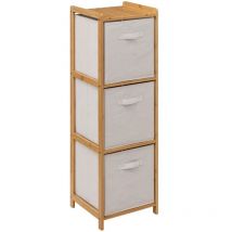 Tagère tidy box avec 3 paniers en bambou marron - 5five