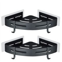Beijiyi - Etagere Douche sans Percage d'angle - Etagere Salle de Bain sans Percage Angle - Étagère Rangement Salle de Bain, Murale, Aluminium,