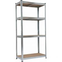Bricoshop24 - tagère 4 étagères en métal et mdf, capacité 150 kg par étagère, h 160 x l 80 x p 40 cm