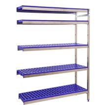 Simoninox Étagère 5 Étagères En Métal Sans Vis (200x166x40cm) Acier Inoxydable Et Bleu