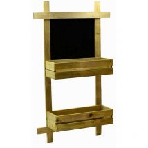 Étagère en bois avec tableau noir 2 niveaux 39x12x65 cm