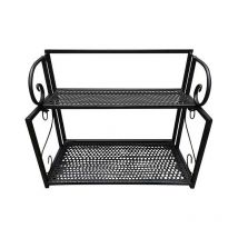 Etagère Rangement Douche, étagère en fer à deux niveau Organisateur Panier, Panier Etagère sous Etagère Panier de Rangement pour Placards de Cuisine,