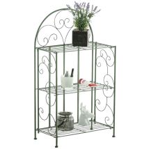 Tagère de fer rustique rustique shabby chic avec 3 étagères grillées différentes couleurs Couleur : Vert antique