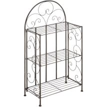Tagère de fer rustique rustique shabby chic avec 3 étagères grillées différentes couleurs Couleur : Bronze