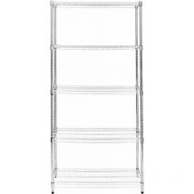 Kukoo - Etagère en Fil d'Acier Chromé 1000KG - 45 x 90 x 180cm - Pied de Nivellement - Rangement Garage, Cuisine, Atelier, Entrepôt, Organisation