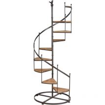 Étagère en métal et bois escalier