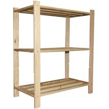 Scaffale Pino Grezzo 3 Riapiani L75 X P40 X H94cm
