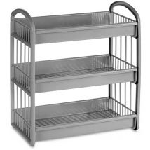 Etagère en plastique 3 hauteurs grise collection kinvara