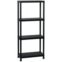 Euro Vanadium - tagère Rangement en plastique - 138 x 60 x 30 cm - 100 kg - 4 niveaux - Cuisine, garage