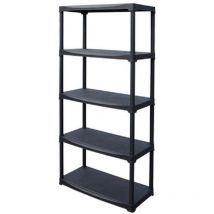 Maiol - 5 étagères en plastique étagère en polypropylène 800x400x1760 mm. - Noir