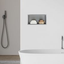 [neu.haus] - tagère encastrée Kristinehamn acier inoxydable 32 x 17 x 10 cm argenté mat