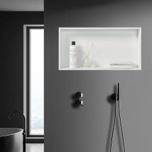 [neu.haus] - tagère encastrée Kristinehamn acier inoxydable 62 x 32 x 10 cm blanc mat