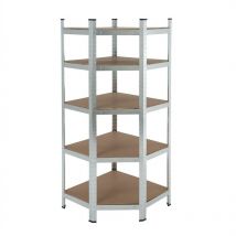 Estexo - Etagère enfichable étagère d'angle étagère de rangement 180x70x40cm galvanisée