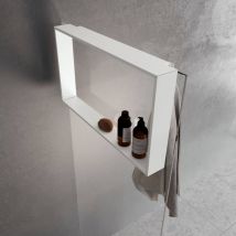Novellini - tagère et crochet frame pour paroi de douche - Blanc Mat
